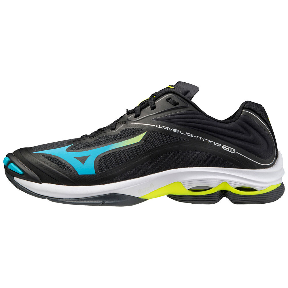 Mens Mizuno Wave Lightning Z5 Volleyball Shoes Black/Blue Turquoise/Yellow Philippines (REGAOC501)